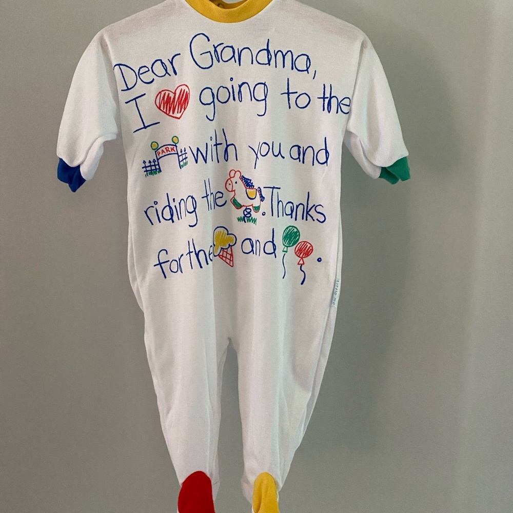 Little Me Lightweight Thank You Grandma Pajama size Large  6-12M Made in USA